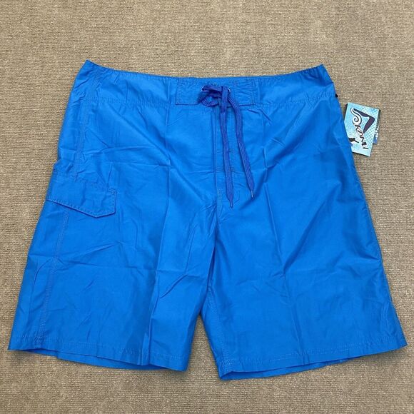 Kanu Surf Men's 38 Titanium Lake Blue Swim Trunks Drawstring Pockets‎ NWT - Picture 1 of 9